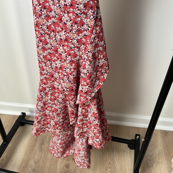 Max Studio Red Floral Wrap Summer Sleeveless Dress Size XS - Picture 3 of 6